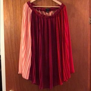 Who What Wear Color Block pleated skirt